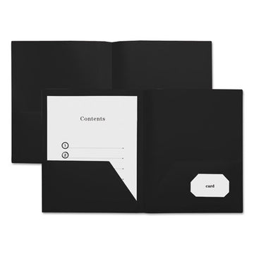 Universal® Two-pocket Plastic Folders, 100-sheet Capacity, 11 X 8.5, Black, 10-pack freeshipping - TVN Wholesale